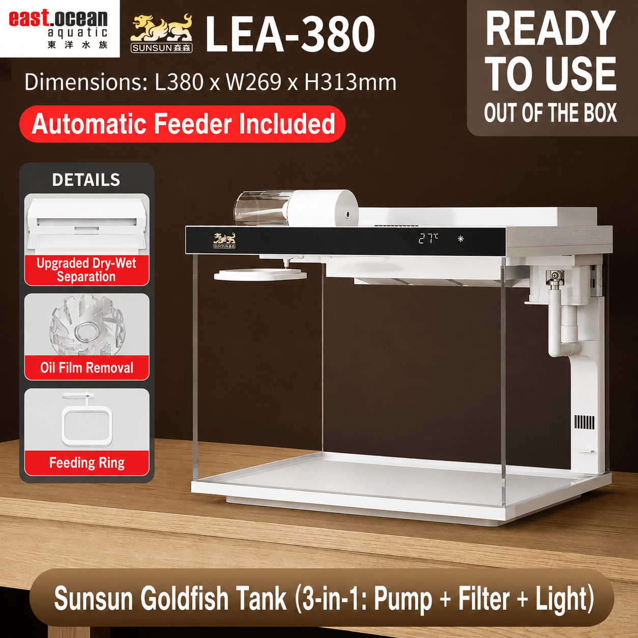 SunsunLEA380WhiteUltraClearAquariumTank_1